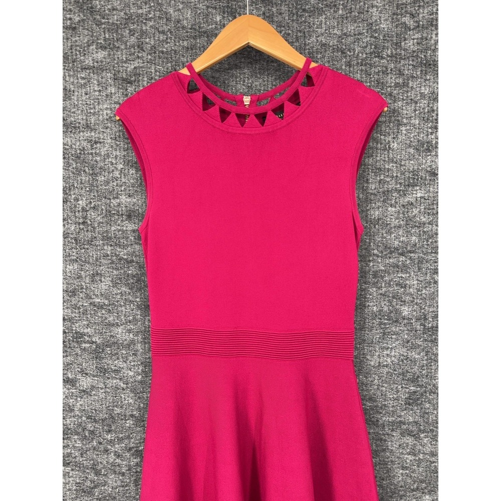 Ted Baker Dress Womens Medium 3 Pink Cutout‎ Fit & Flare Knit Skater Knee Length - Picture 5 of 12